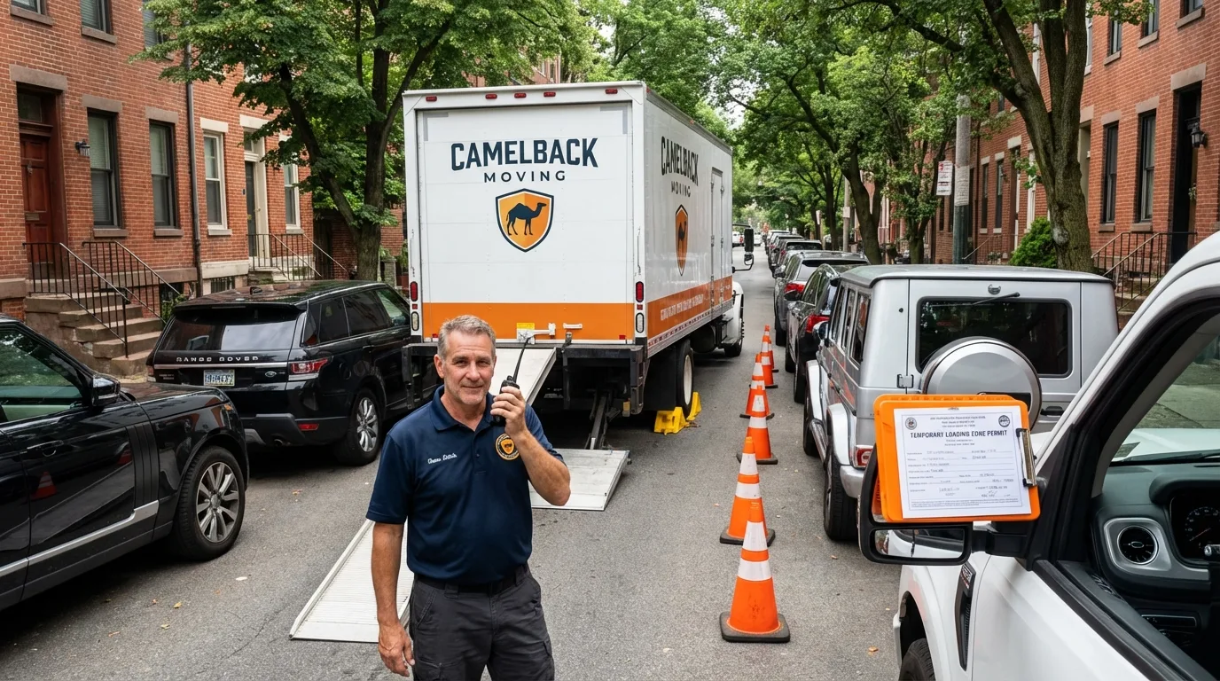 City street loading permit setup in Middle Village, NY